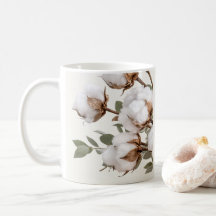 Coffee Mug Cotton Botanica Neutral Print