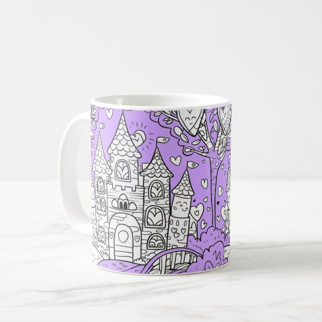 Coffee Mug Decorated with an Image of a Castle (Devant gauche)