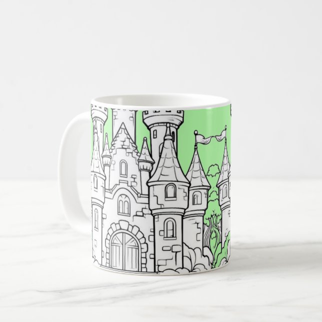 Coffee Mug Decorated with an Image of a Castle (Devant gauche)
