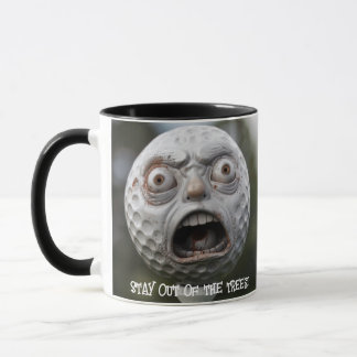 Coffee Mug Golfer, "Restez à l'écart des arbres !"