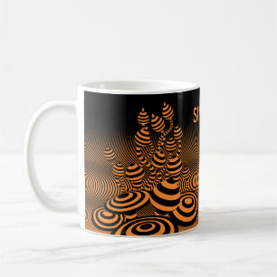 Coffee mug orange Magic Mushrooms céramique.
