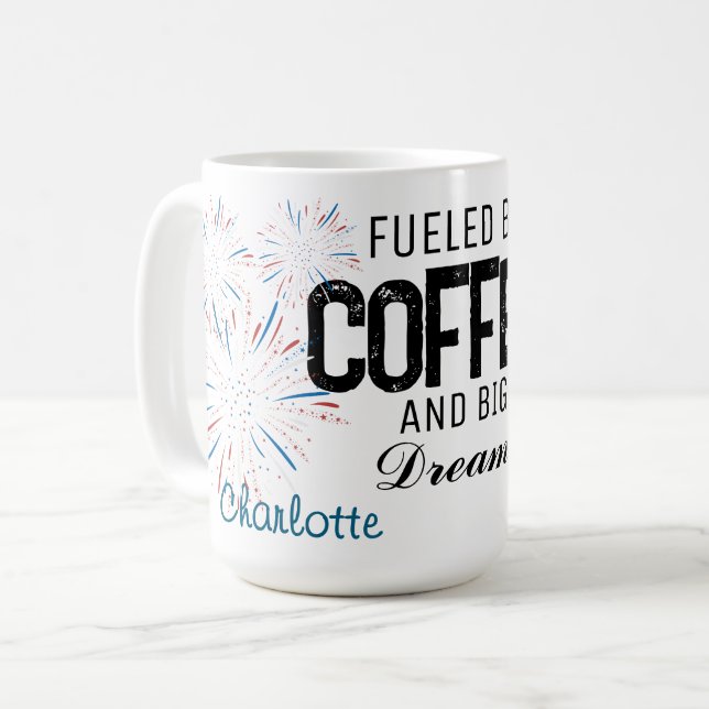 Coffee Mug Patriotic 4th of July Custom Name  (Devant gauche)