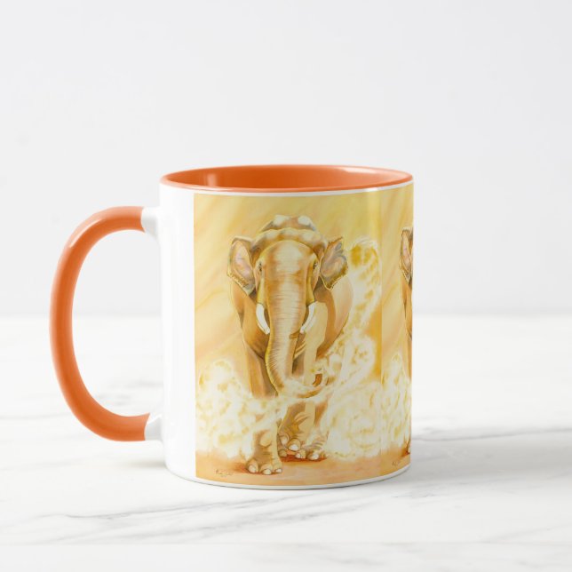 Coffee Mug with elephants, zoo animals (Gauche)