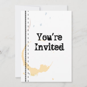Coffee Stain Grungy Invitation de fête personnalis