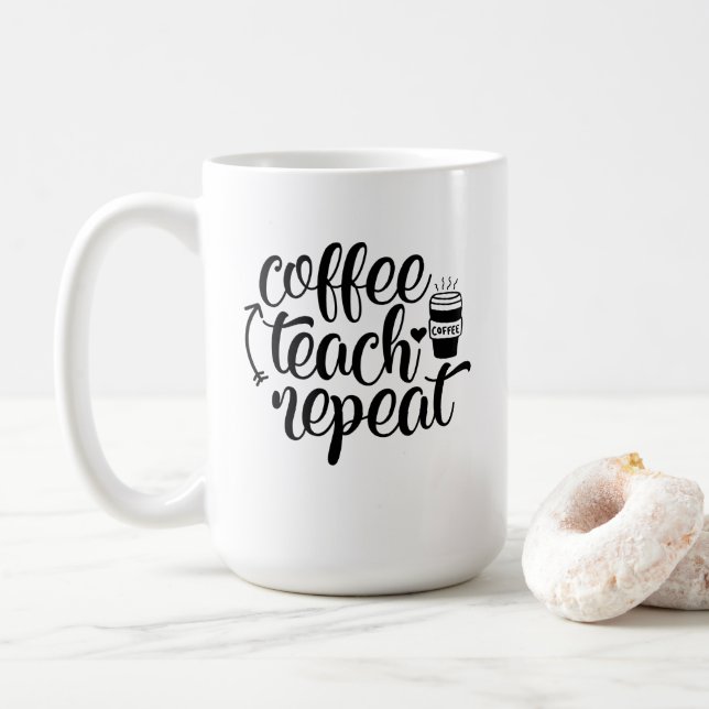 Coffee Teach Répéter Mug (Avec donut)
