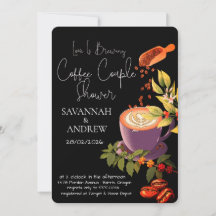 Coffee Themed Couple Shower Invitation
