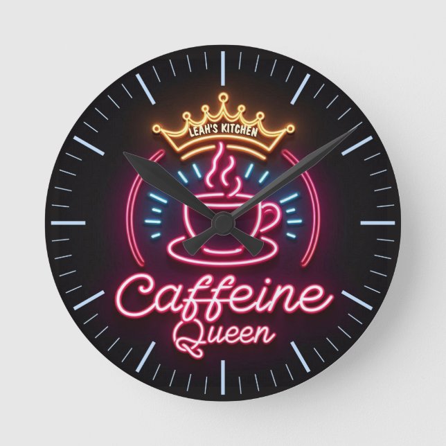 ☕ Coffeecore Horloge Café Mème Caféine Reine (Recto)