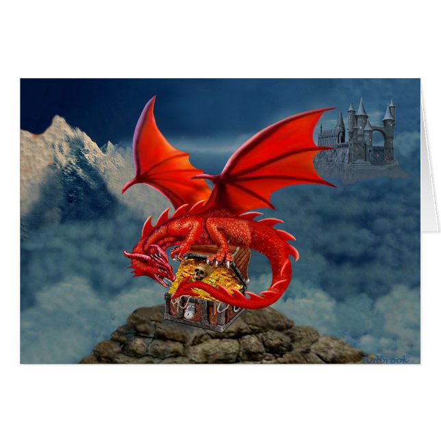Coffre au trésor du dragon rouge volant (Devant horizontal)