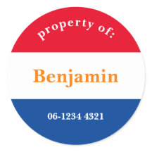 coffre autocollant rouge bleu blanc et bleu blanc