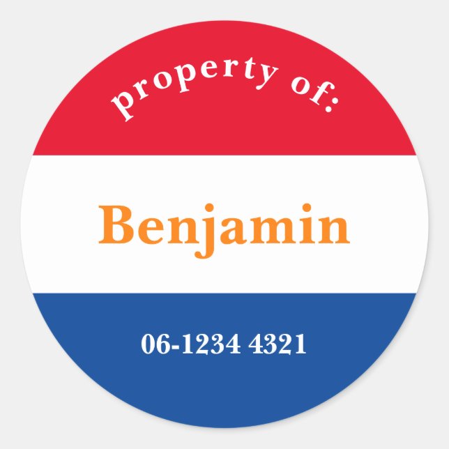 coffre autocollant rouge bleu blanc et bleu blanc (Devant)