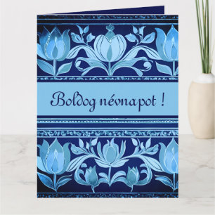 coffre de tulipe en bleu - carte de jour du nom