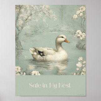 Coffre-fort dans mon nid Green Duck Nursery Poster