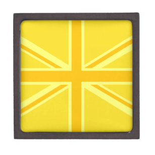 Coffret A Bijoux Décor du drapeau britannique de l'Union Jack jaune