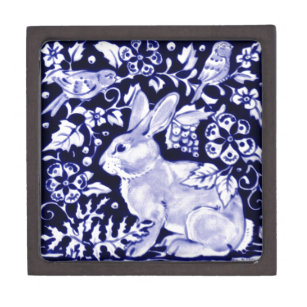 Coffret A Bijoux Dedham Blue Rabbit, Classic Blue & White Design