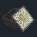 Coffret A Bijoux Feuilles d'or 50e anniversaire Mariage<br><div class="desc">Joli 50ème Anniversaire de Mariage d'or design sur arrière - plan d'aqua à la menthe pastel avec une superposition d'élégants feuilles d'or. Correspondance de bannière or et de zones de texte personnalisées prêtes à être personnalisées. Vous pouvez modifier l'arrière - plan en blanc ou en une autre couleur en cliquant...</div>