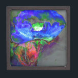 Coffret A Bijoux pavot bleu floral Abstrait<br><div class="desc">Un tableau aquarelle représentant un pavot bleu abstrait. Travail original de H. Cooper.</div>