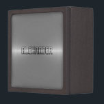Coffret A Bijoux Texture métallique grise monogramme en acier inoxy<br><div class="desc">Texture métallique grise monogramme,  look acier inoxydable (image de métal). monogramme personnalisable et optionnel.</div>