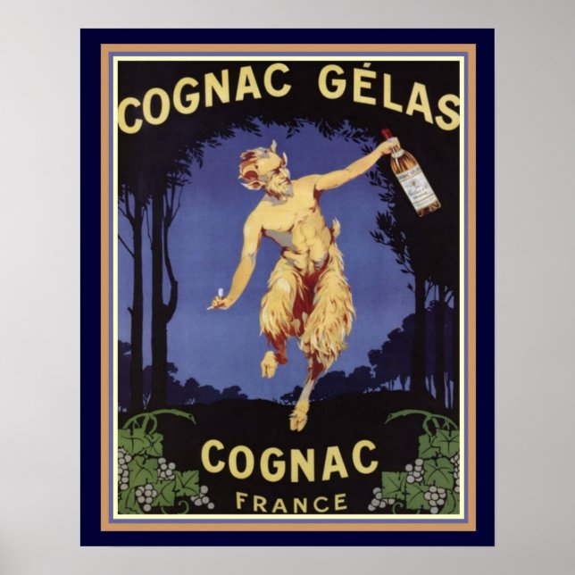 Cognac Gelas- France- Poster Art Déco 16 x 20 (Devant)