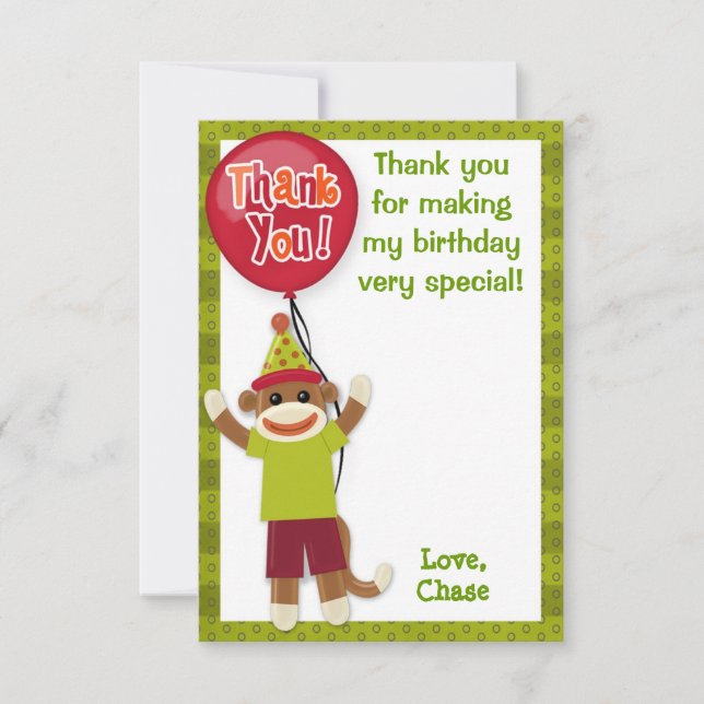 Cognez le carte de remerciements 3,5" de fête (Devant)