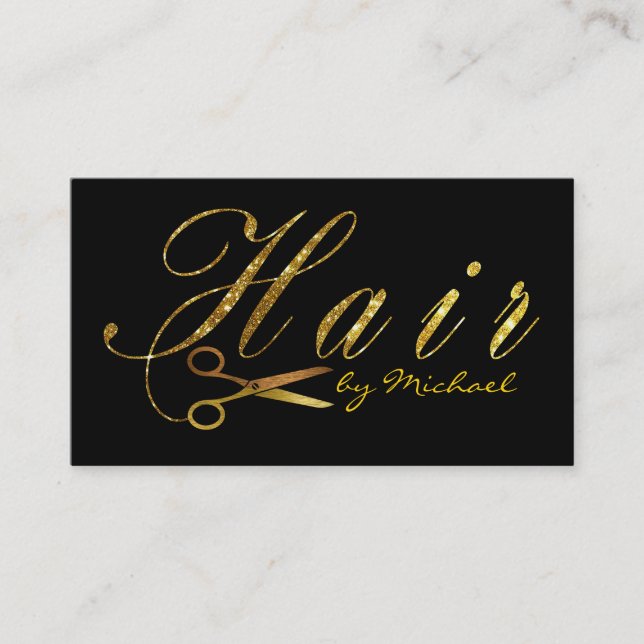 Coiffeur Ciseaux D'or Script Rendez-vous #15 (Devant)