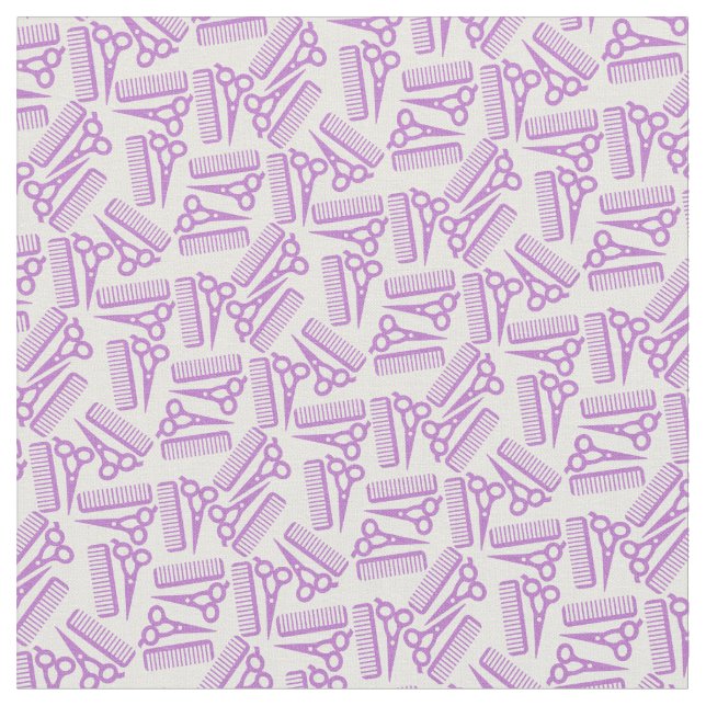 Coiffeur, coiffeur, ciseaux en tissu violet (Fermer)