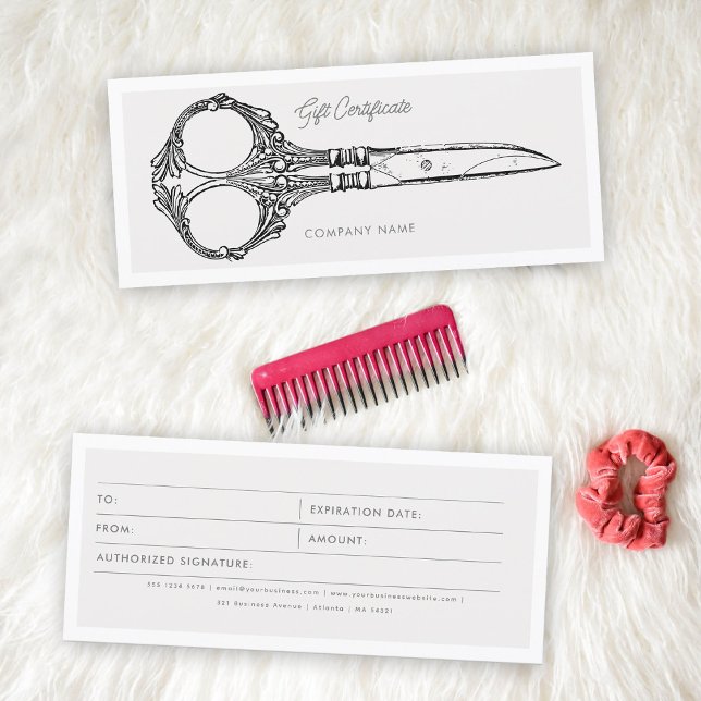 Coiffeur Coiffeur Salon Certificat cadeau (Hairdresser Hair Salon Gift Certificate Voucher)