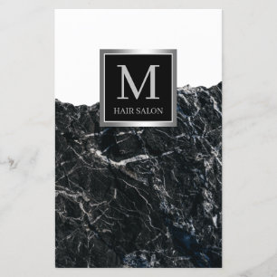 Coiffeur design noir argent