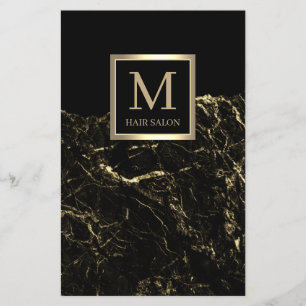 Coiffeur design noir or