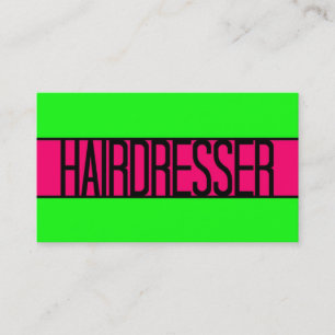 Coiffeur Neon Green et Carte de visite rose chaud