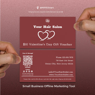 Coiffeuse Carte cadeau Saint Valentin