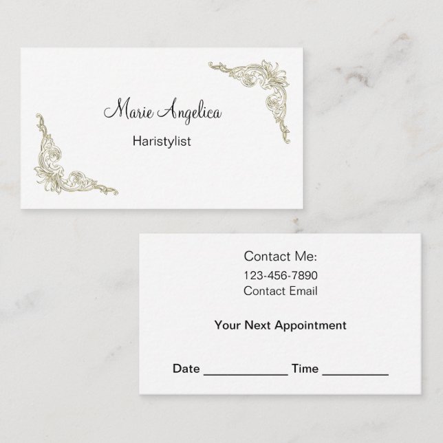 Coiffeuse Classy Rendez-vous Cartes de visite Nouv (Devant / Derrière)