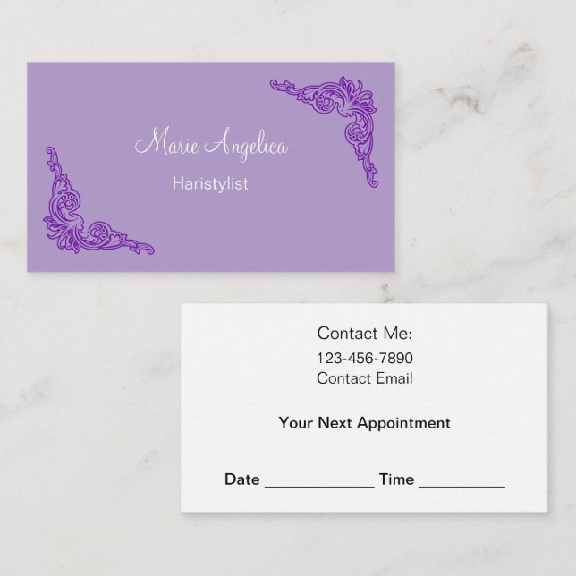 Coiffeuse Classy Rendez-vous Cartes de visite Nouv (Devant / Derrière)