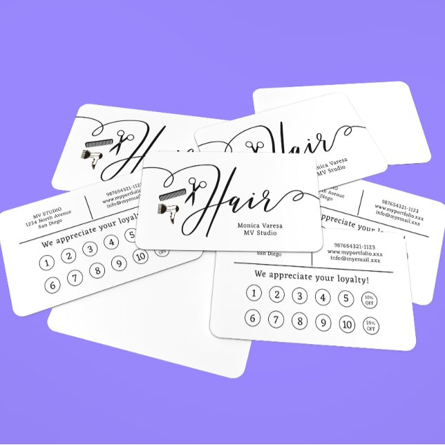 Coiffeuse coiffeuse coiffeuse carte de fidélité pl (Créateur téléchargé)