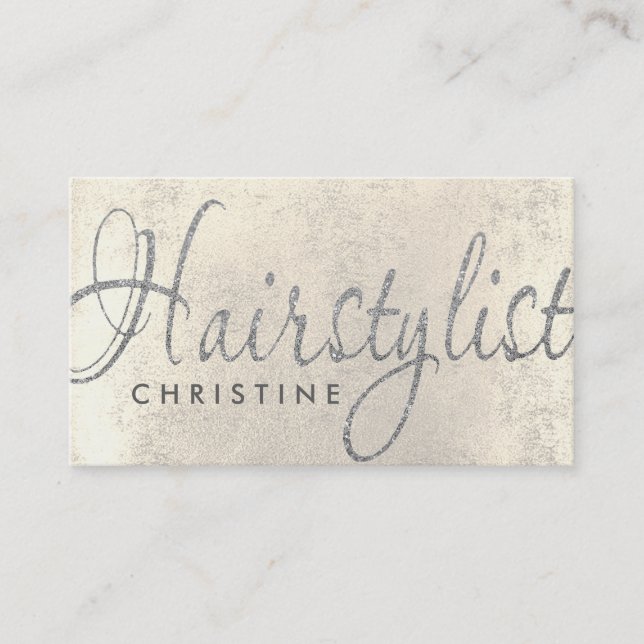coiffeuse fausse parties scintillant argent carte  (Devant)
