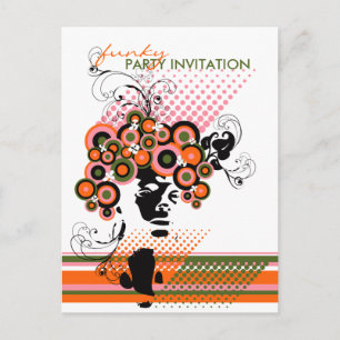 Coiffure Funky Bloom *01 Party Invitation Carte po