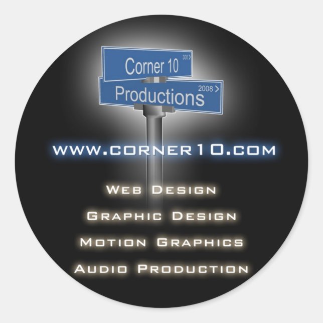 Coin 10 Productions Sticker rond (Devant)