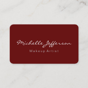Coin arrondi Carte de visite de maquillage rouge