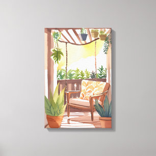 Coin calme Impression sur toile de plantes de po