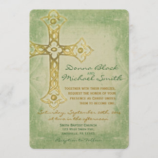 Coin Croisé Invitations De Mariage Religieux