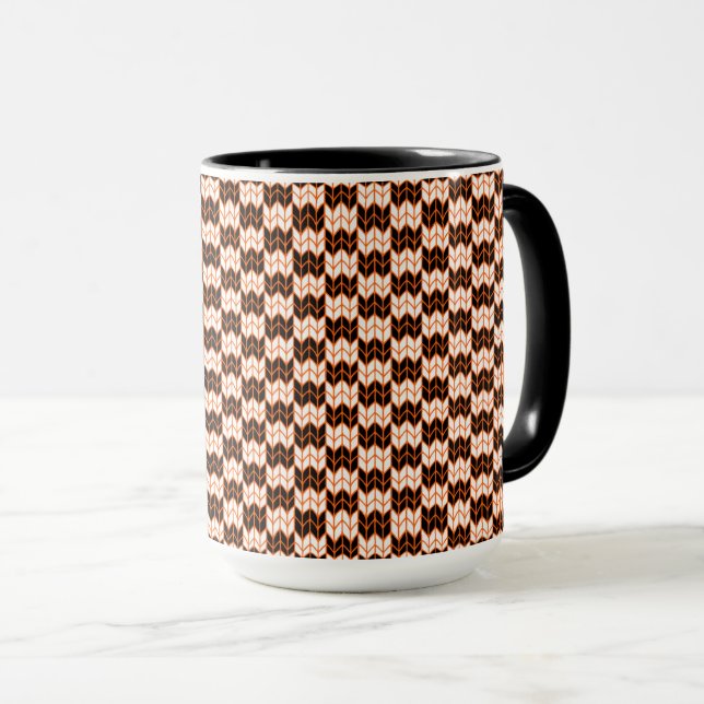 COIN DE CONTRÔLE ORANGE NOIR Tall Black Combo Mug (Devant droit)