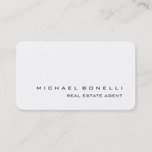Coin rond Carte de visite agent immobilier blanc