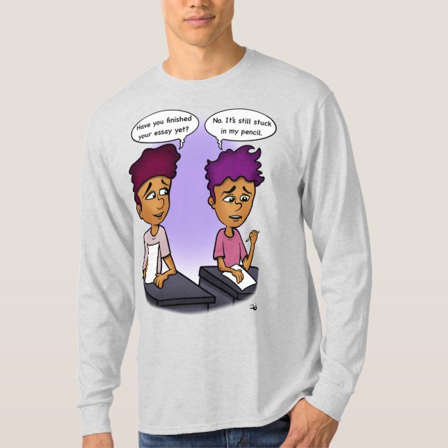 Coincé dans mon crayon Grey T-shirt homme à long f (Devant)