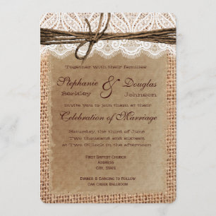 Coins Arrondis Burlap Imprimer Invitations De Mari