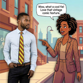 Col avec cravate de dessin animé jaune à rayures r