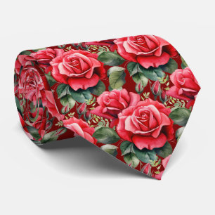 Col classique cravate à nœud papillon rouge roses