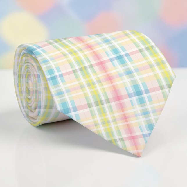 Col cravate à carreaux pastel de printemps saisonn (Créateur téléchargé)