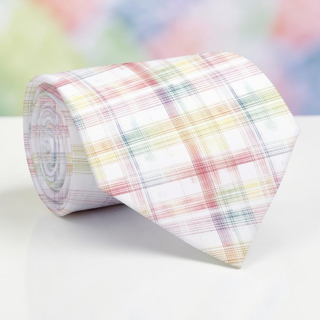 Col cravate à carreaux pastel de printemps saisonn (Créateur téléchargé)
