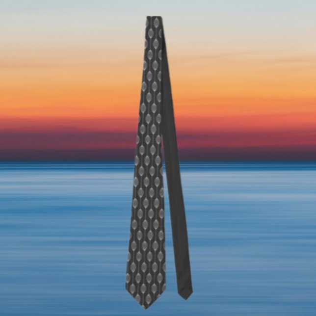 Col cravate à motif abstrait – Géométrie monochrom (Créateur téléchargé)