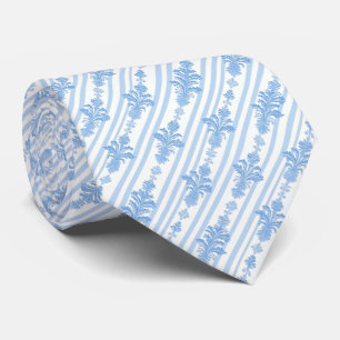 Col cravate à motif blanc et bleu clair