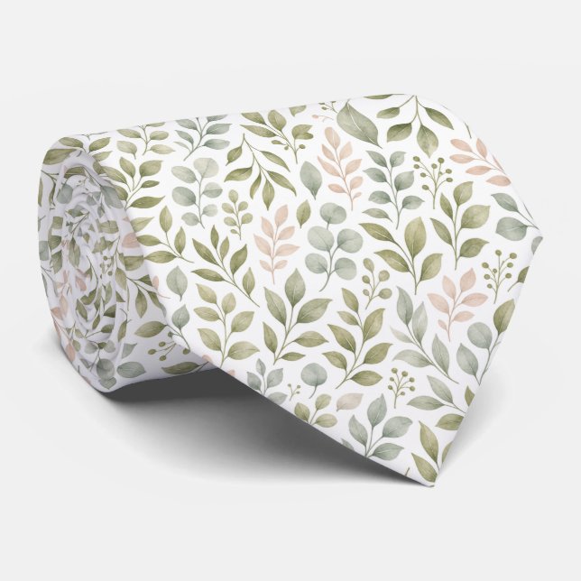 Col cravate à motif botanique pour hommes (Roulé)